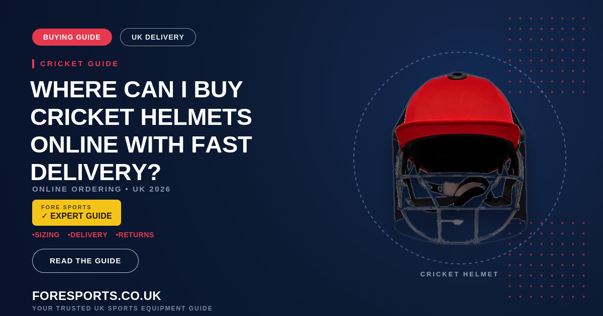 Where Can I Buy Cricket Helmets Online With Fast Delivery?