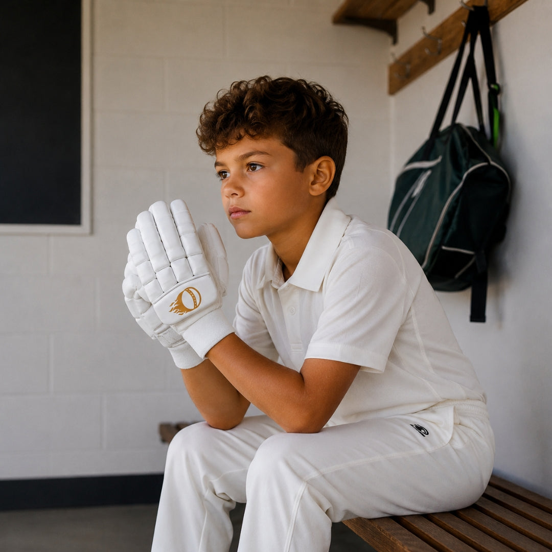 Junior Batting Gloves (White)