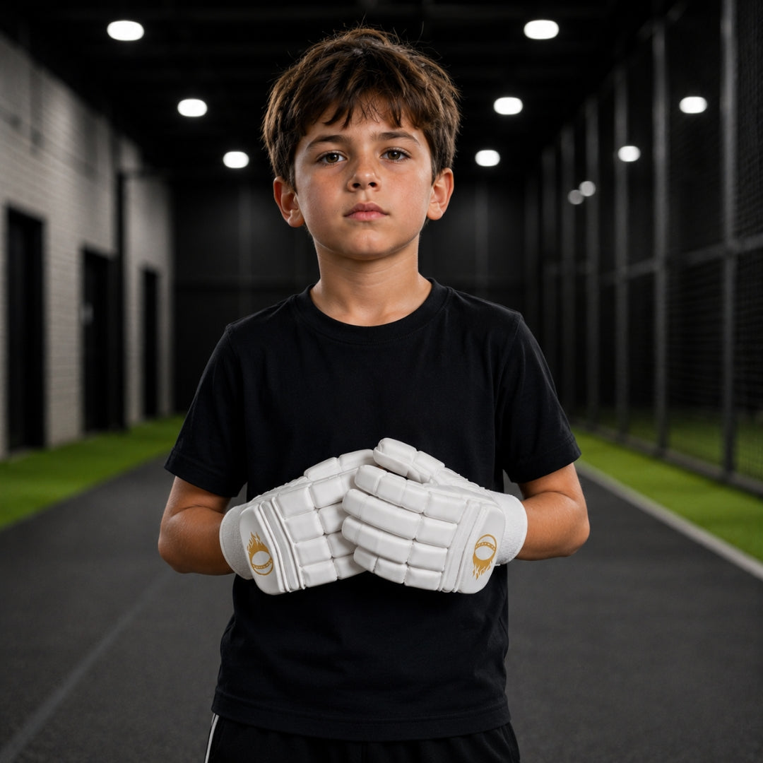 Junior Batting Gloves (White)
