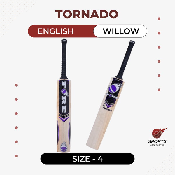 Tornado English Willow Cricket Bat (Size 4)