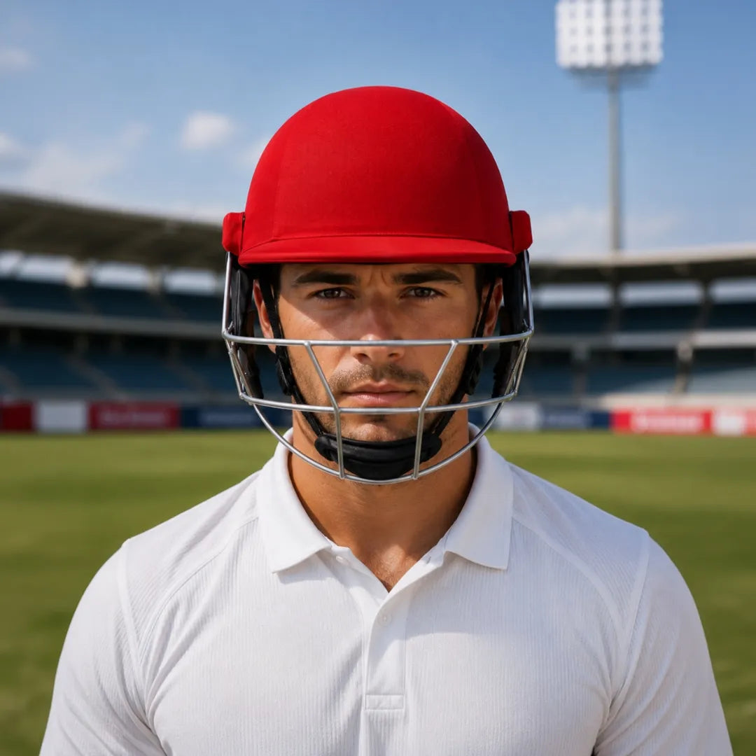 High-Performance Cricket Helmet (Red)