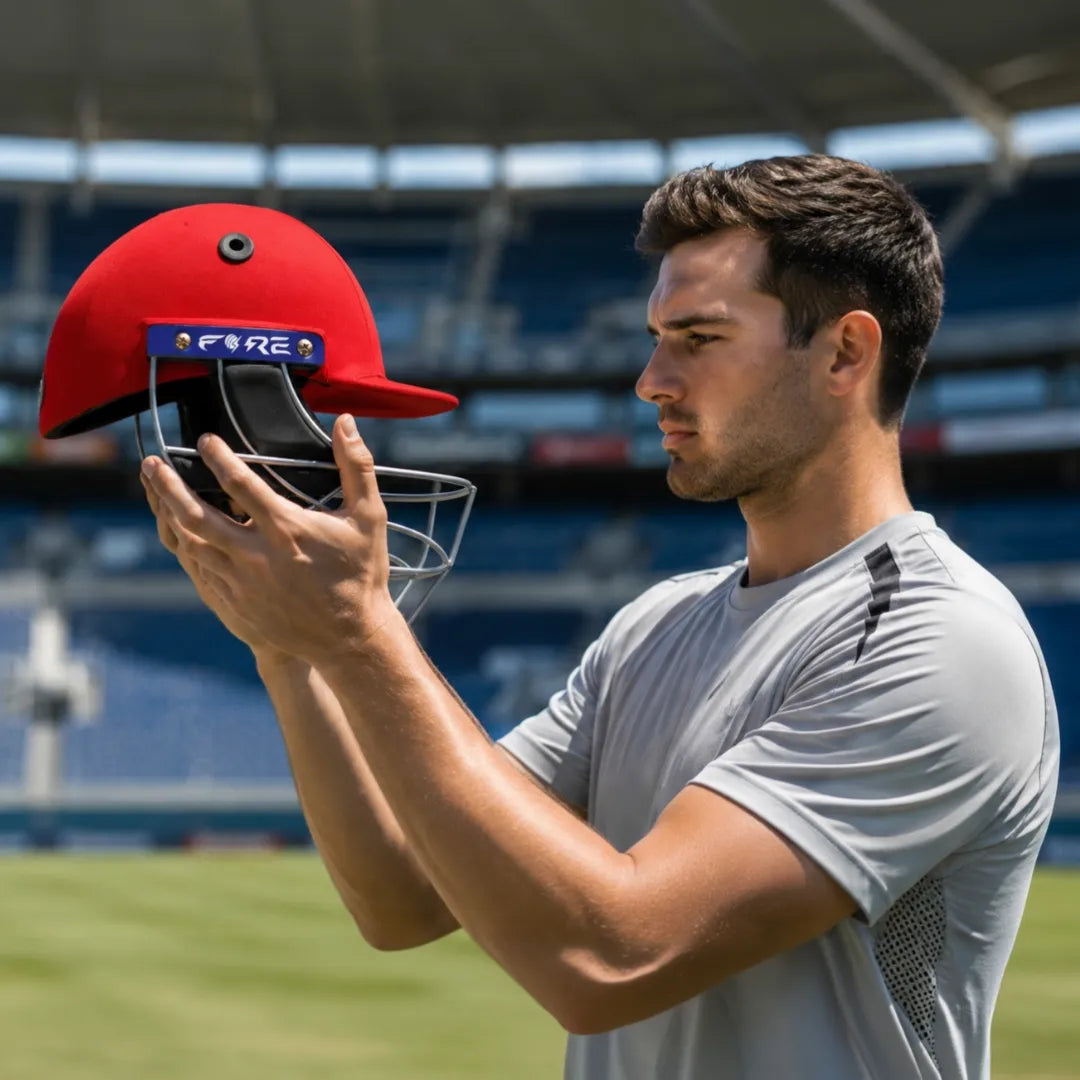 High-Performance Cricket Helmet (Red)